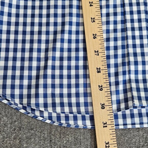 Charles Tyrwhitt Shirt Mens 15.5 Plaid Non Iron Slim Fit French Cuff LS Buttons - Picture 6 of 15